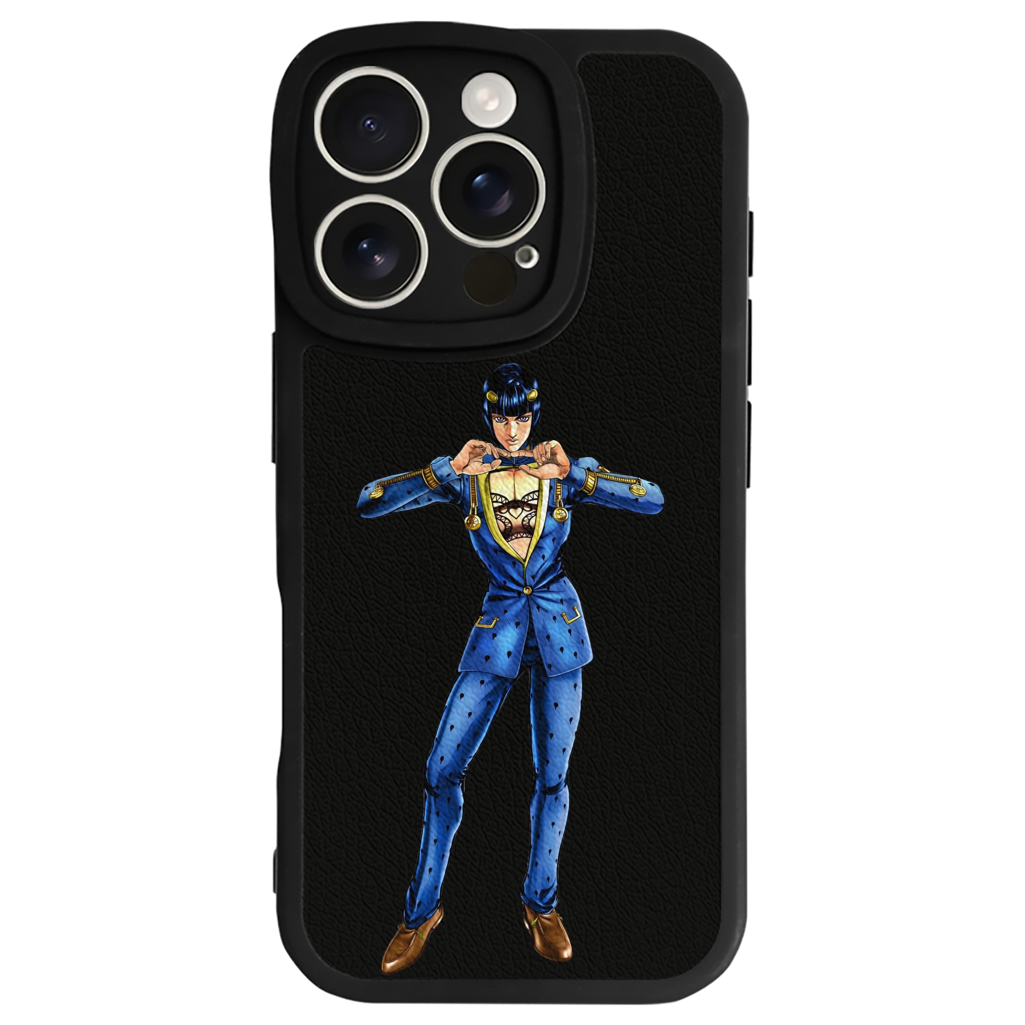 （画像用） ジョジョの奇妙な冒険 ブローノ?ブチャラティ JoJo's Bizarre Adventure Bruno Bucciarati 【iPhone 16シリーズ対応】シリコンスマホケース（レザー調） 材質：シリコン